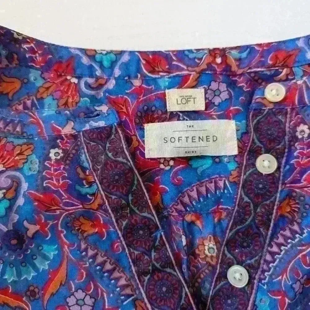 Ann Taylor Loft Boho Style Long Sleeve Blouse -Size S- Light Airy Office wear